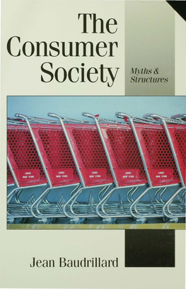 Jean Baudrillard's the Consumer Society