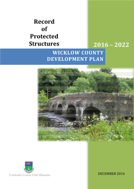 2016 – 2022 Record of Protected Structures