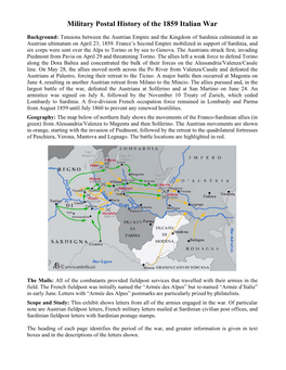 Military Postal History of the 1859 Italian War