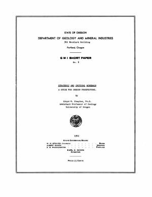DOGAMI Short Paper 8, Strategic and Critical Minerals: a Guide for Oregon