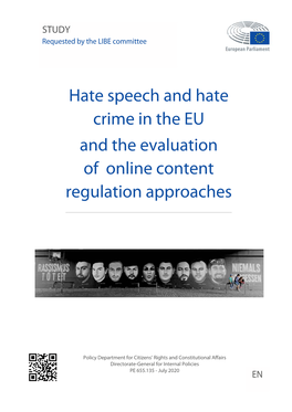 Hate Speech and Hate Crime in the EU and the Evaluation of Online Content Regulation Approaches