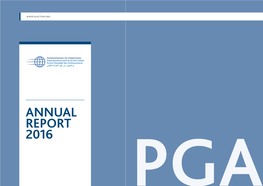Annual Report 2016 Pga Annual Table of Contents Report 2016 1
