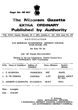 The MS;;L!Oram Gazette Published by Authority