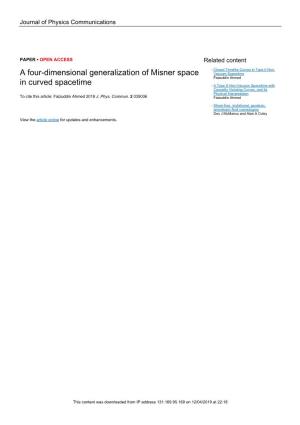 A Four-Dimensional Generalization of Misner Space in Curved Spacetime