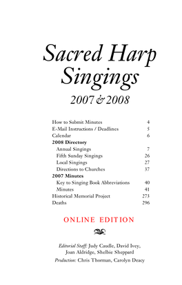 Sacred Harp Minutes Online Edition