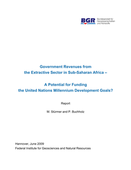 Government Revenues from the Extractive Sector in Sub-Saharan Africa –