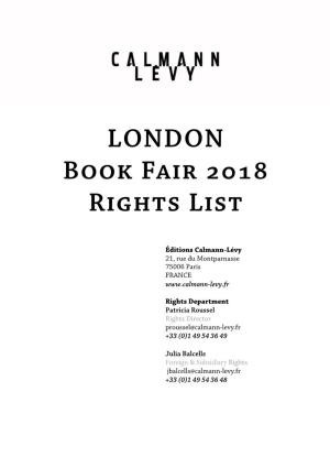 LONDON Book Fair 2018 Rights List