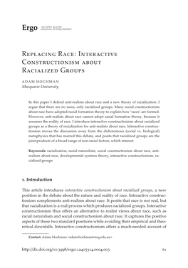 Interactive Constructionism About Racialized Groups
