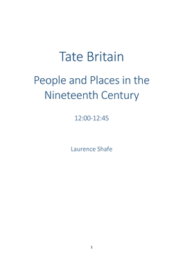 People and Places in the Nineteenth Century