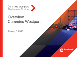 Overview Cummins Westport