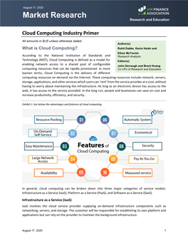 Cloud Computing Industry Primer Market Research Research and Education