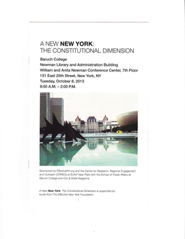 October 8, 2012 Forum "A New New York: The