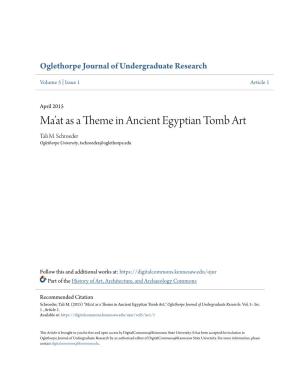 Ma'at As a Theme in Ancient Egyptian Tomb
