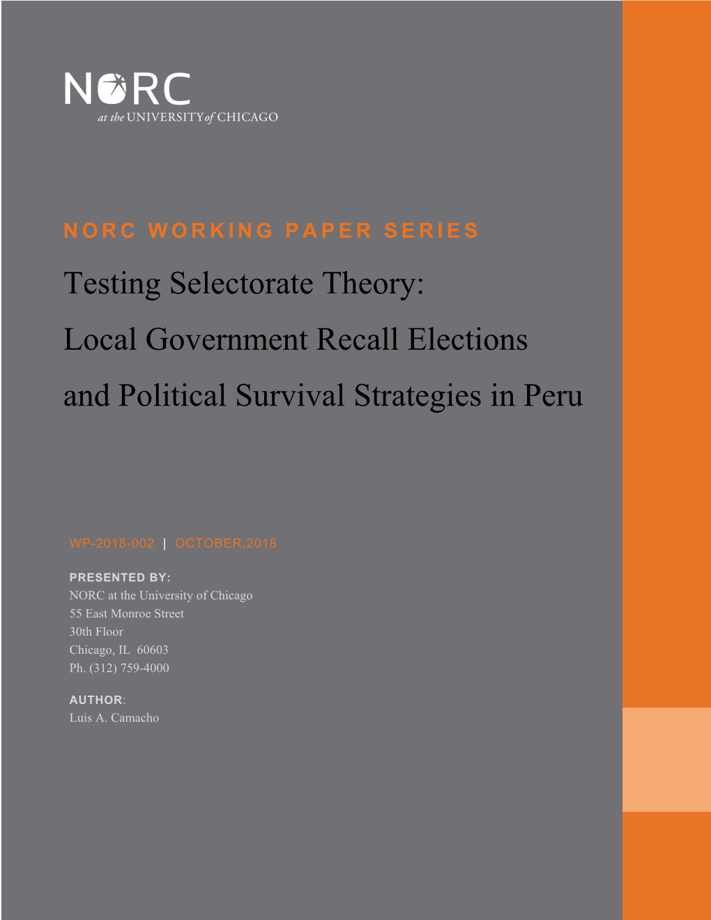 Local Government Recall Elections and Political Survival Strategies in Peru