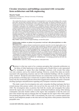 Circular Structures and Buildings Associated with Vernacular Farm Architecture and Folk Engineering