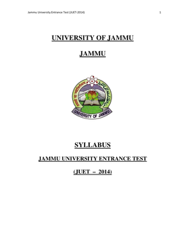 University of Jammu Jammu Syllabus
