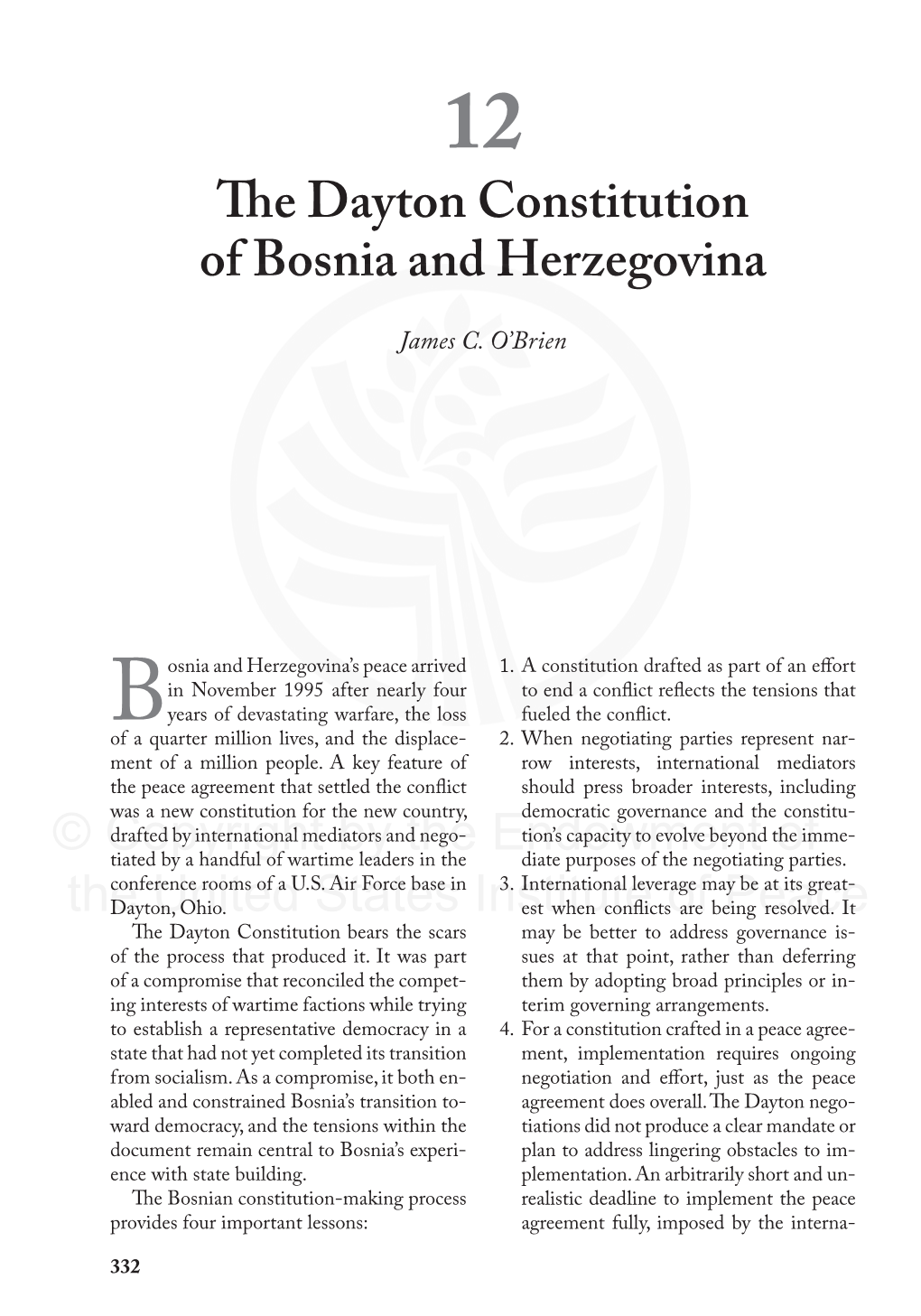 The Dayton Constitution of Bosnia and Herzegovina