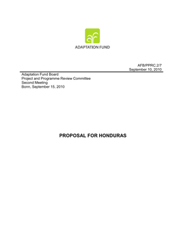 Proposal for Honduras