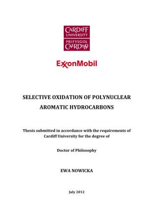 Selective Oxidation of Polynuclear Aromatic Hydrocarbons