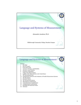 Language and Systems of Measurement