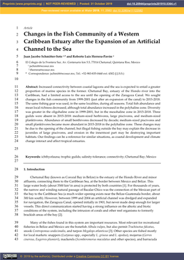 Changes in the Fish Community of a Western Caribbean Estuary After