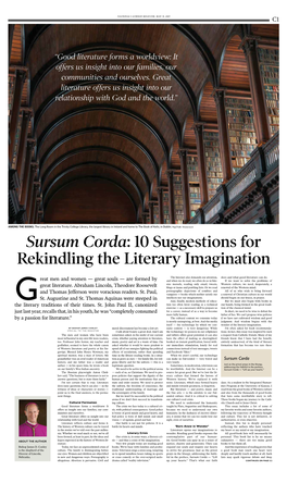 Sursum Corda: 10 Suggestions for Rekindling the Literary Imagination