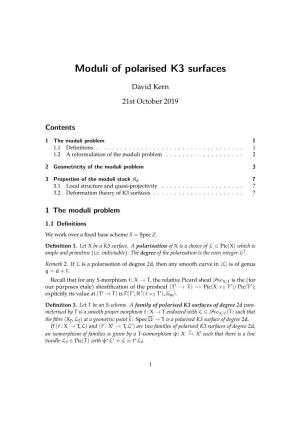 Moduli of Polarised K3 Surfaces