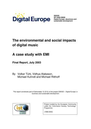 The Environmental and Social Impacts of Digital Music