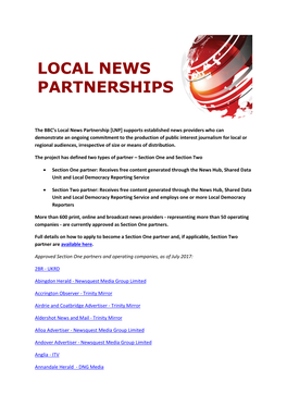 Local News Partnerships