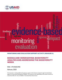 Bosnia and Herzegovina Biodiversity Analysis and Addressing the Biodiversity Needs