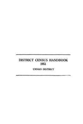 District Census Handbook, Unnao, Uttar Pradesh