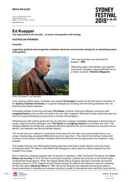 Ed Kuepper the High Priest of All Security… a Career Retrospective with Strings