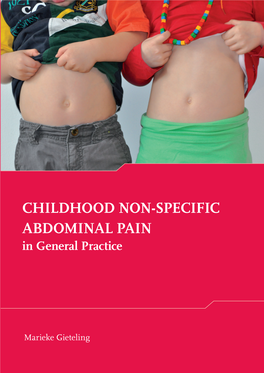 Childhood Non-Specific Abdominal Pain in General Practice: Course