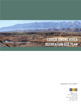 Lower Owens River Draft Recreation Use Plan