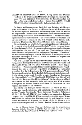 654 DEUTSCHE HELDENEPIK in TIROL. Konig Laurin Und Dietrich Von Bern in Der Dichtung Des Mittelaiters