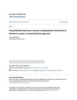 Using Blended Learning to Improve Undergraduate Introduction to Literature Courses: a Mixed Methods Approach