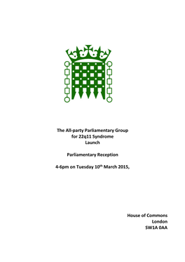 10Th March 2015 APPG Launch Programme