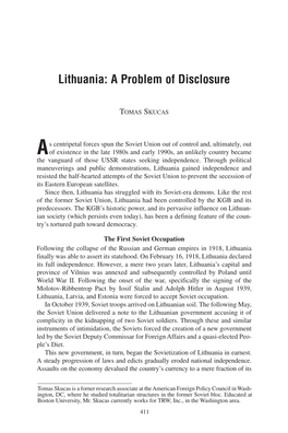 Lithuania: a Problem of Disclosure