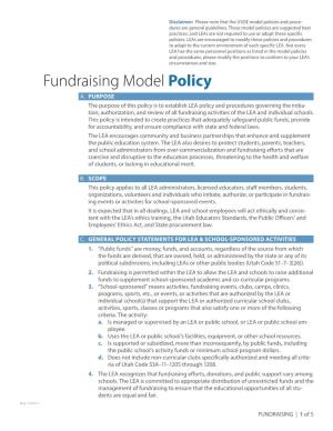 Fundraising Model Policy (PDF File)