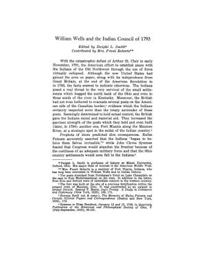 William Wells and the Indian Council of 1793