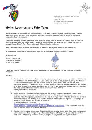 Myths, Legends, and Fairy Tales