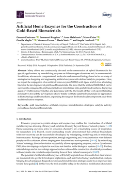Artificial Heme Enzymes for the Construction of Gold-Based