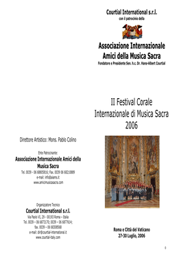 II Festival Corale Internazionale Di Musica Sacra 2006