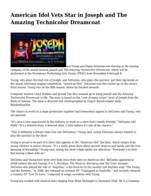 American Idol Vets Star in Joseph and the Amazing Technicolor Dreamcoat