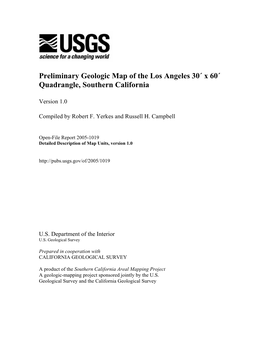 The Los Angeles 30' X 60' Quadrangle Covers Approximately Xxxxxx