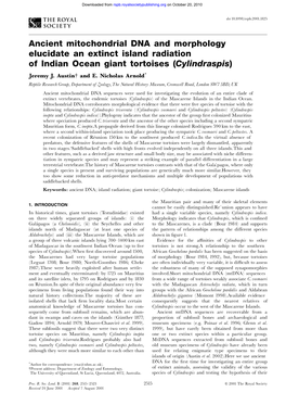 Austin, J.J. and Arnold, E.N. 2001. Ancient Mitochondrial DNA And