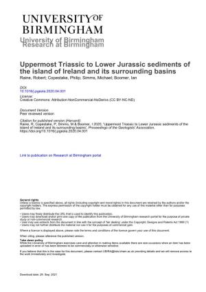 University of Birmingham Uppermost Triassic to Lower Jurassic
