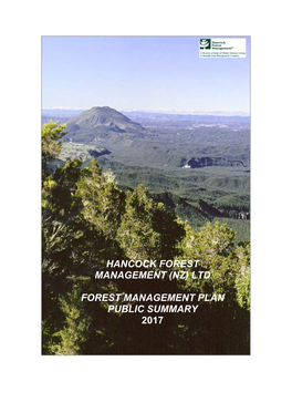 (Nz) Ltd Forest Management Plan Public Summary 2017