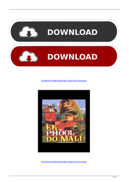 Ek Phool Do Mali Hindi Mp3 Songs Free Download