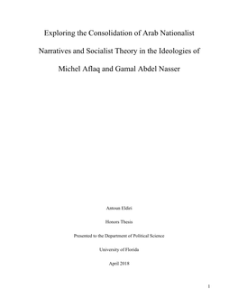 Exploring the Consolidation of Arab Nationalist Narratives and Socialist